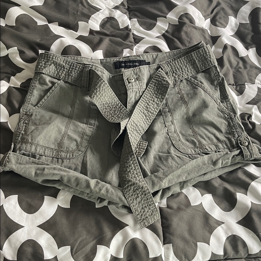 Calvin Klein Jeans Olive Cargo Shorts